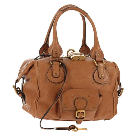 Chloe Paddington Lock Handbag Leather, BROWN, LEATHER, Shoulder bag