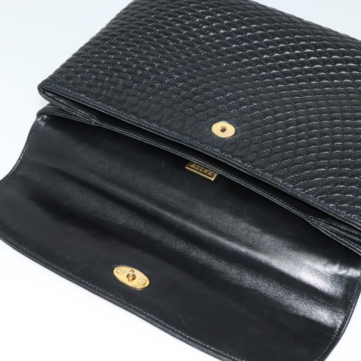 Bally Vintage Handbag Quilted Leather, BLACK, LEATHER, Handbag