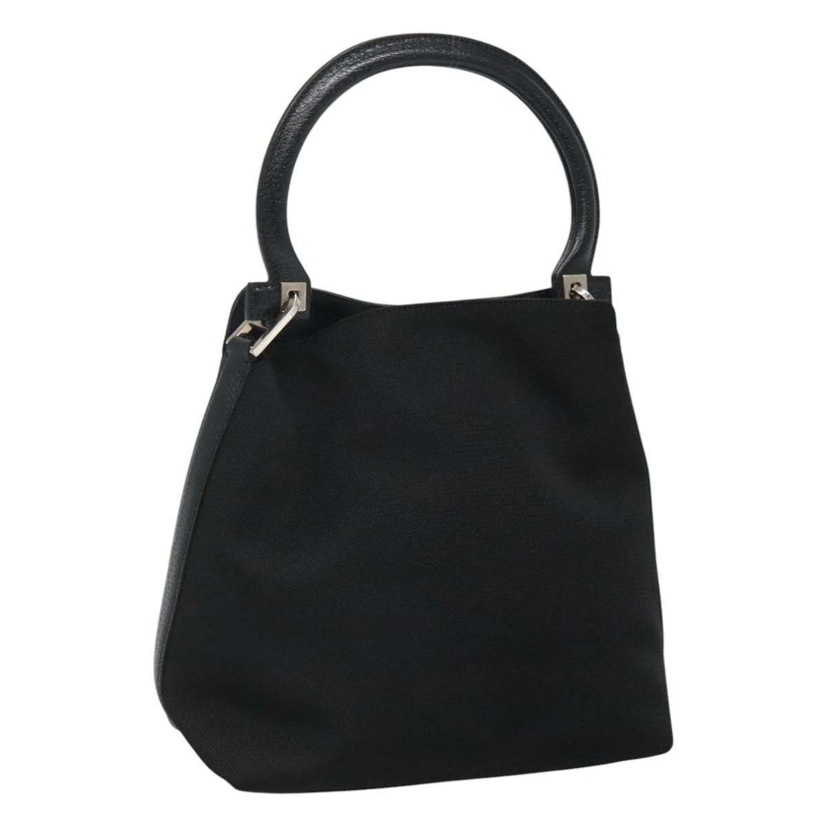 Salvatore Ferragamo Gancini handbag Canvas, BLACK, CANVAS, Handbag