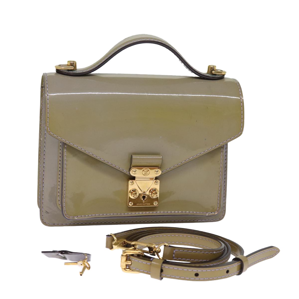 Louis Vuitton Monceau Handbag Vernis, PURPLE, PATENT_LEATHER, Handbag