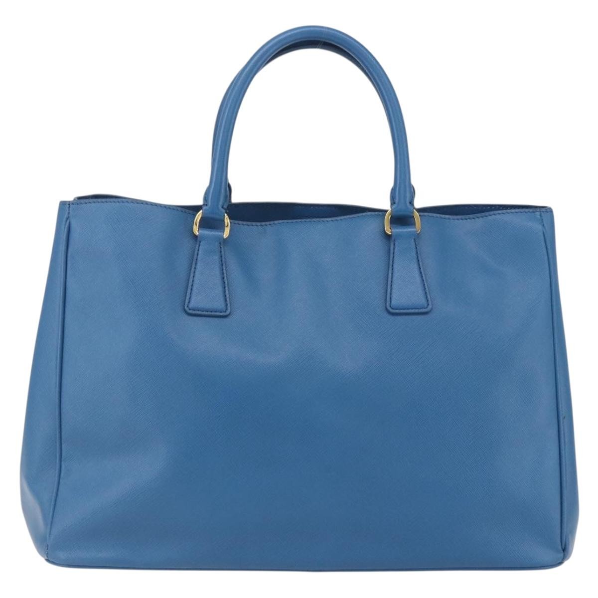 Prada Lux Open Tote Saffiano Leather, BLUE, LEATHER, Tote bag