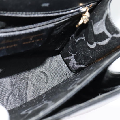 Salvatore Ferragamo Gancini Tote Leather, BLACK, LEATHER, Tote bag