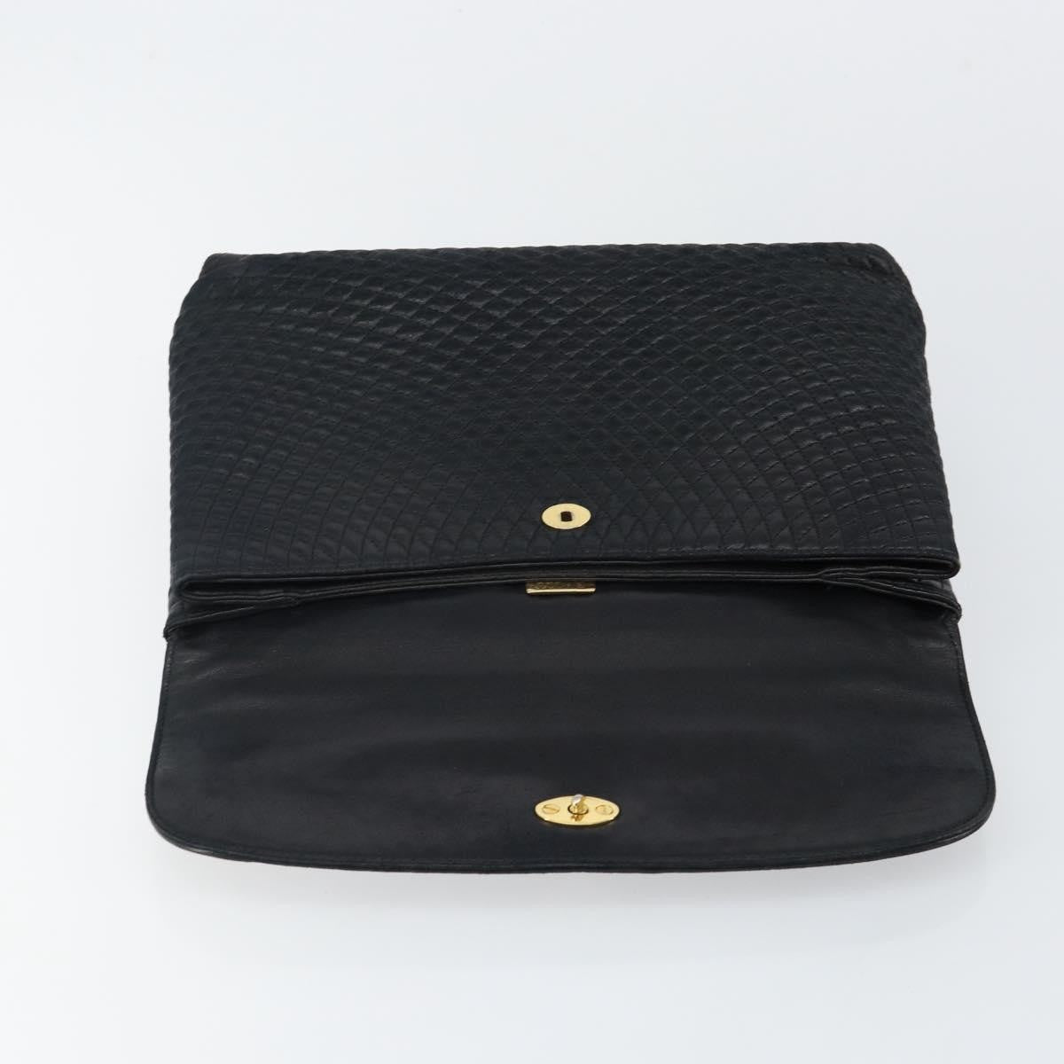Bally Vintage Handbag Quilted Leather, BLACK, LEATHER, Handbag