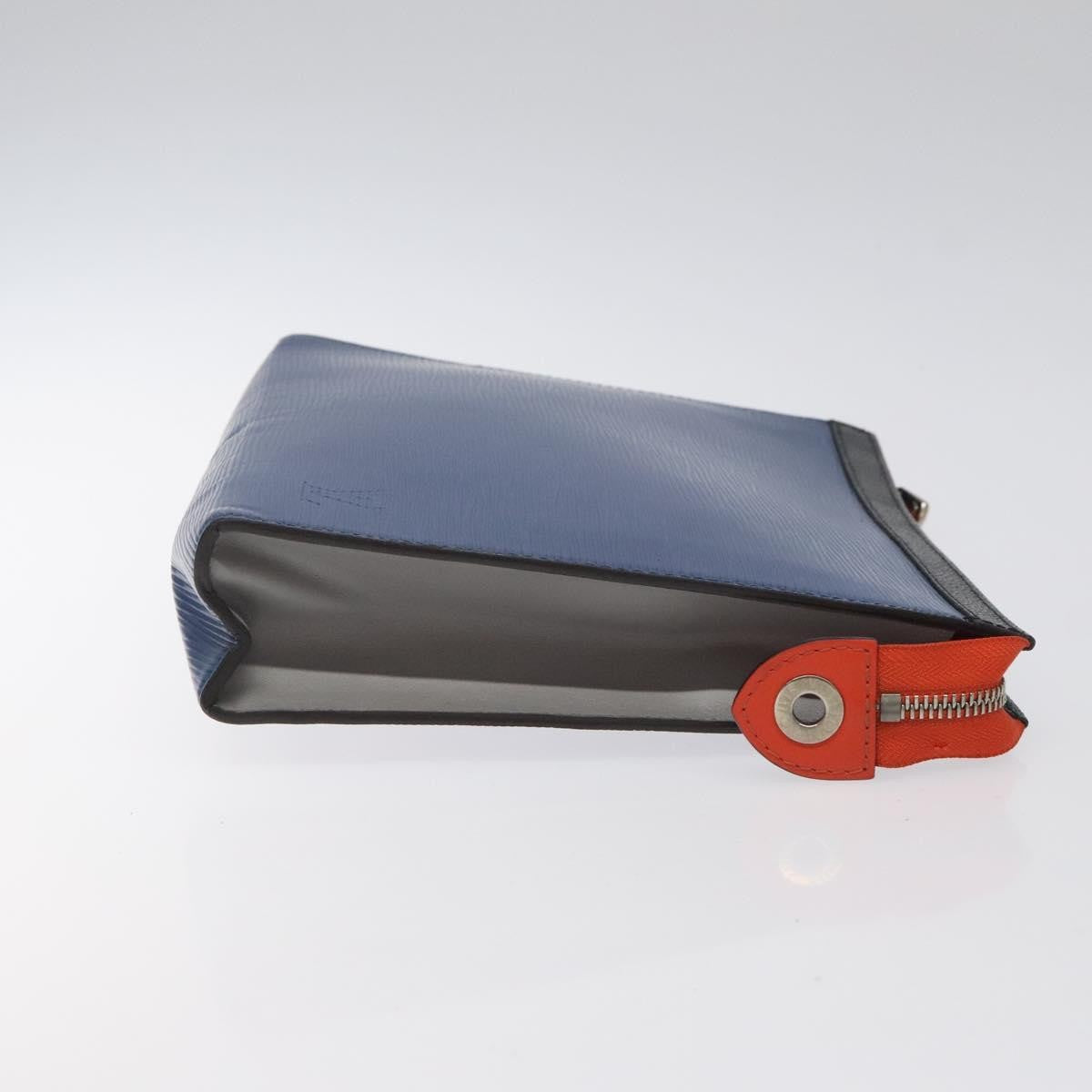 Louis Vuitton Pochette Voyage Epi Leather with Damier Graphite, BLUE, LEATHER, Clutche & pouche