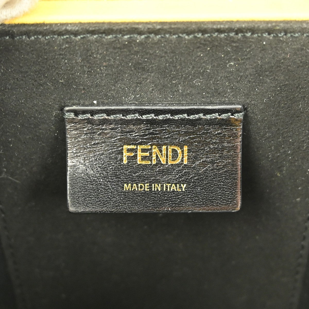 Fendi Logo Vertical Box Crossbody Bag Leather, YELLOW, LEATHER, Shoulder bag