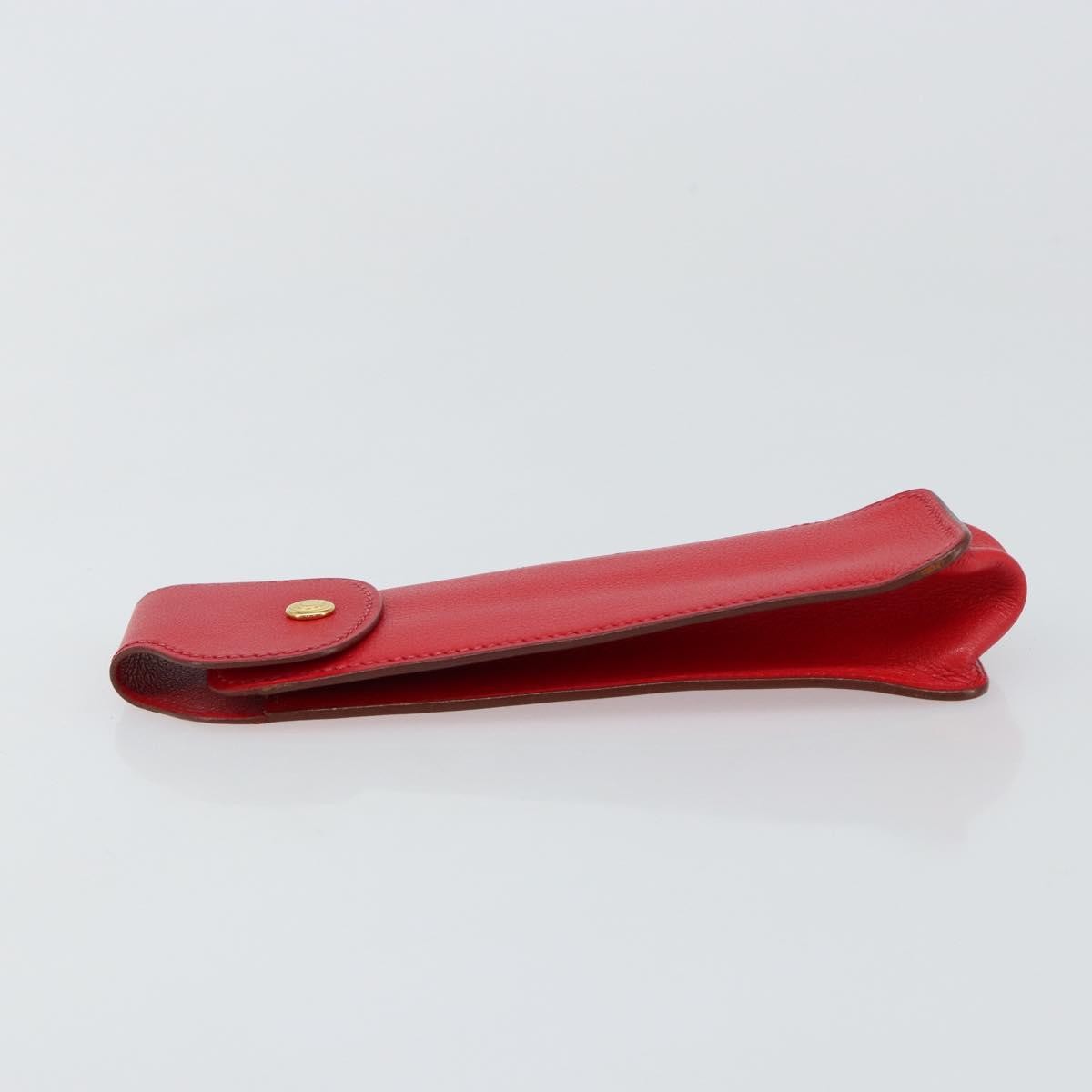 Hermes Glasses Case Leather, RED, LEATHER, Wallets