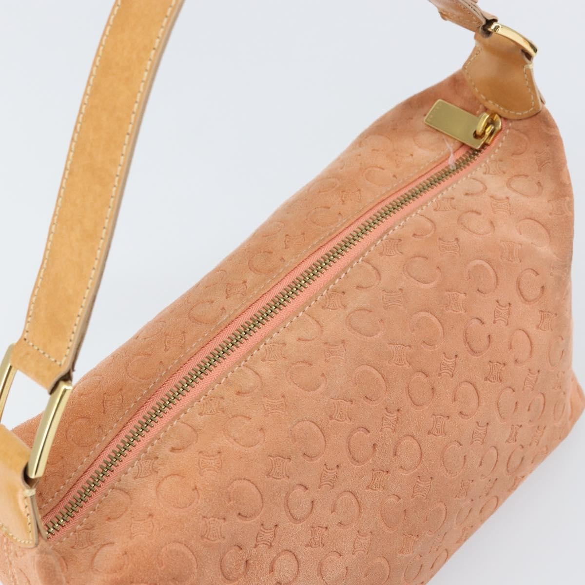 Celine C Macadam Shoulder bag Suede, ORANGE, SUEDE, Shoulder bag