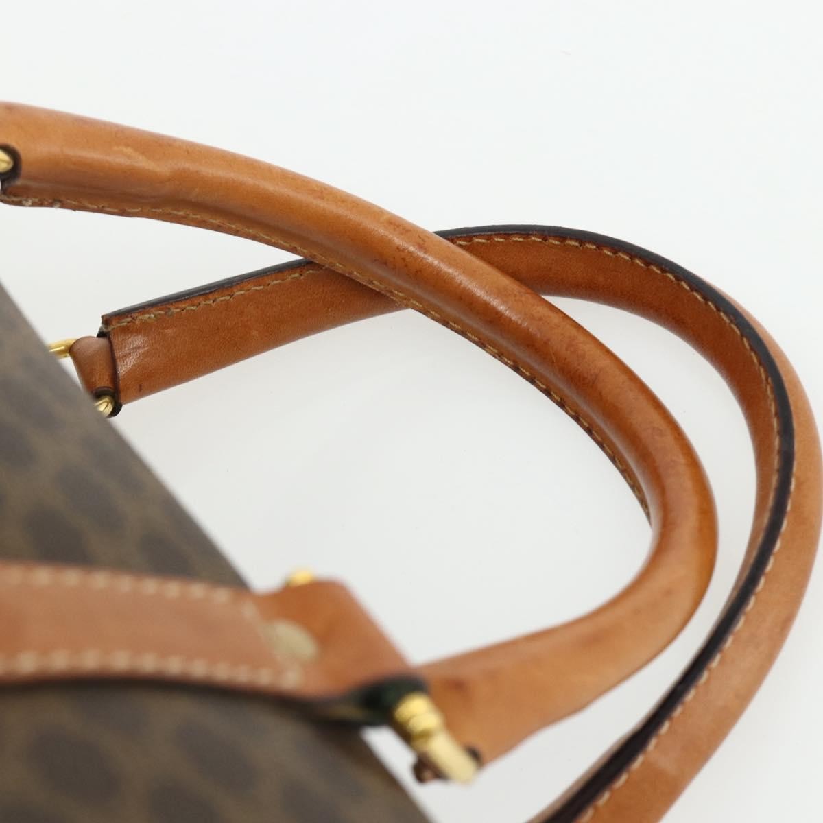 Celine Vintage Macadam Boston bag Canvas and Leather, Brown, Canvas, Travel Bag