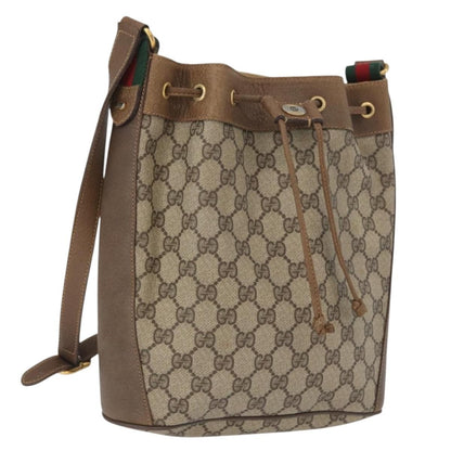 Gucci Drawstring Bucket Bag GG Canvas, BEIGE, CANVAS, Shoulder bag