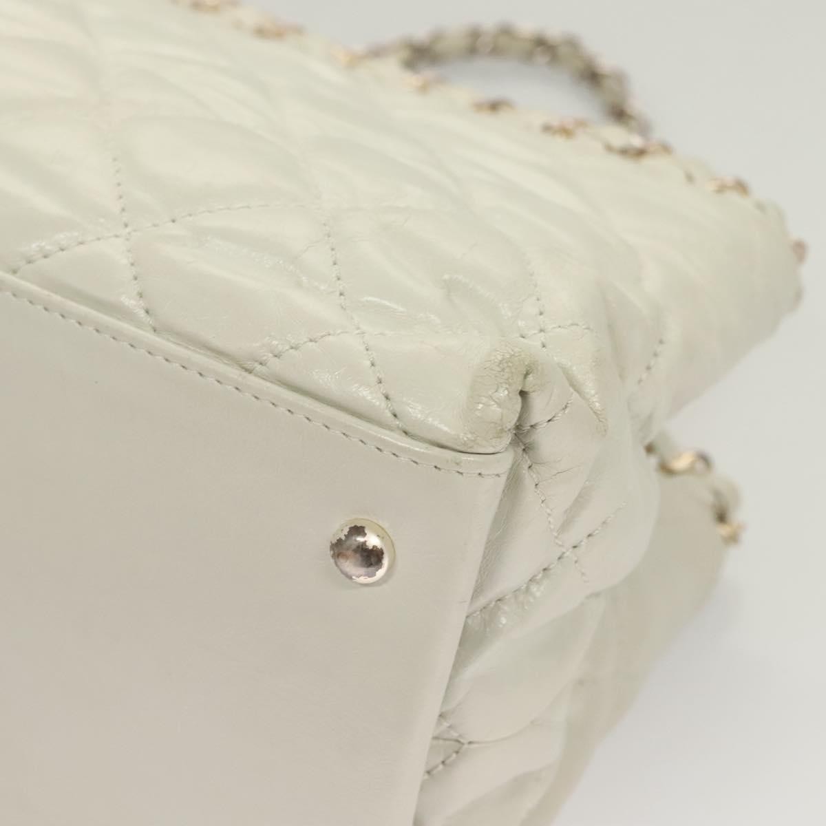 Chanel Chain Me Tote Quilted Calfskin, WHITE, LEATHER, Tote bag