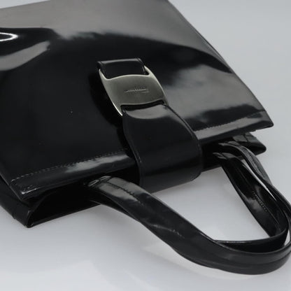 Salvatore Ferragamo Vara Tote Patent Leather, BLACK, PATENT_LEATHER, Handbag