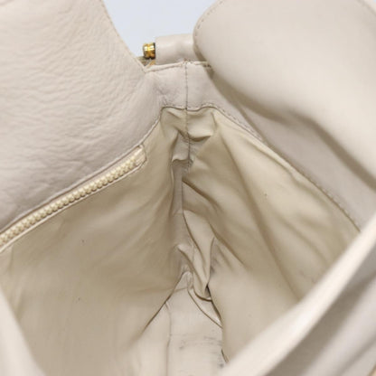 Celine Vintage Shoulder Bag Leather, BEIGE, LEATHER, Shoulder bag