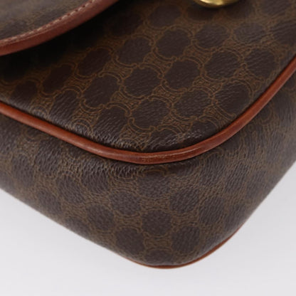 Celine Vintage Macadam Shoulder Bag Canvas and Leather, BROWN, CANVAS, Shoulder bag