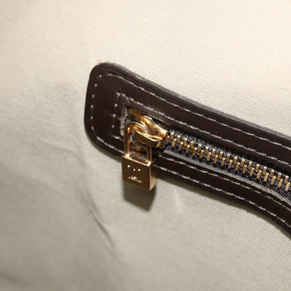 Louis Vuitton Alma Handbag Mini Lin Monogram, KHAKI, CANVAS, Handbag