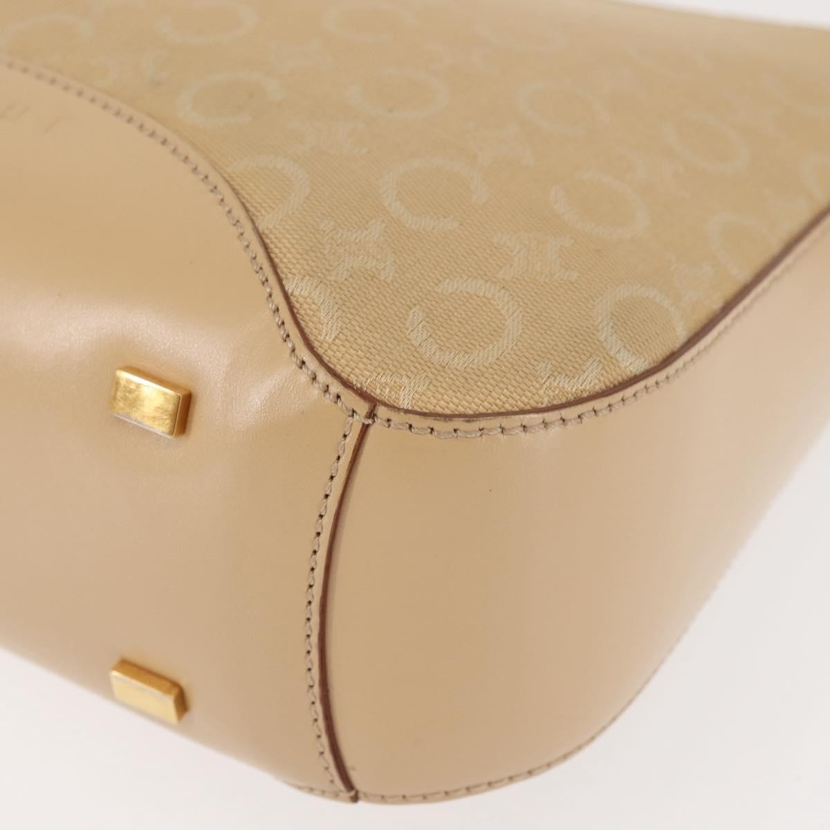 Celine Macadam Shoulder Bag Canvas, BEIGE, CANVAS, Shoulder bag