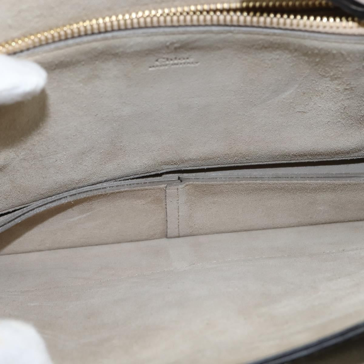 Chloe Faye Shoulder Bag Leather and Suede, Gray, Leather, Shoulder Bag