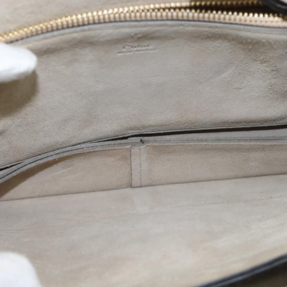 Chloe Faye Shoulder Bag Leather and Suede, Gray, Leather, Shoulder Bag