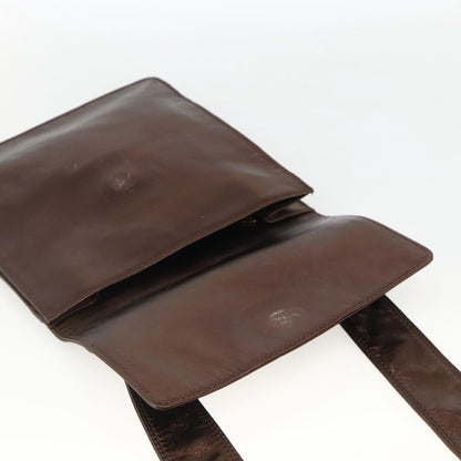 Chanel Vintage Logo Flap Messenger Bag Leather, BROWN, LEATHER, Shoulder bag