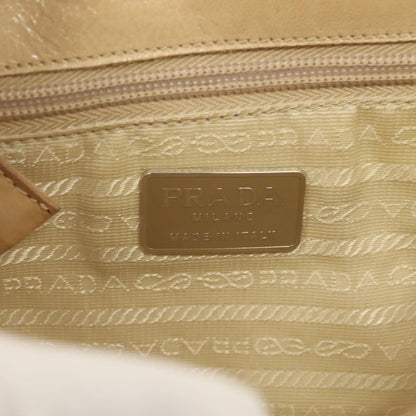 Prada Madras Shoulder Bag Leather, BEIGE, LEATHER, Shoulder bag