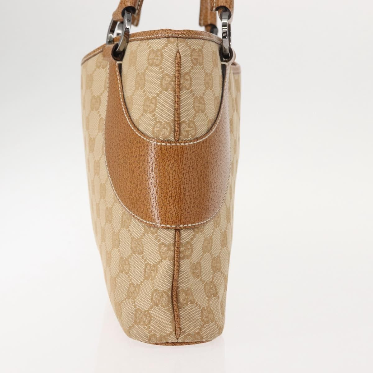 Gucci Vintage Ring Tote GG Canvas with Leather, BEIGE, CANVAS, Tote bag