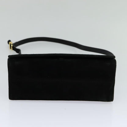 Salvatore Ferragamo Vala Shoulder Bag Suede, BLACK, SUEDE, Shoulder bag