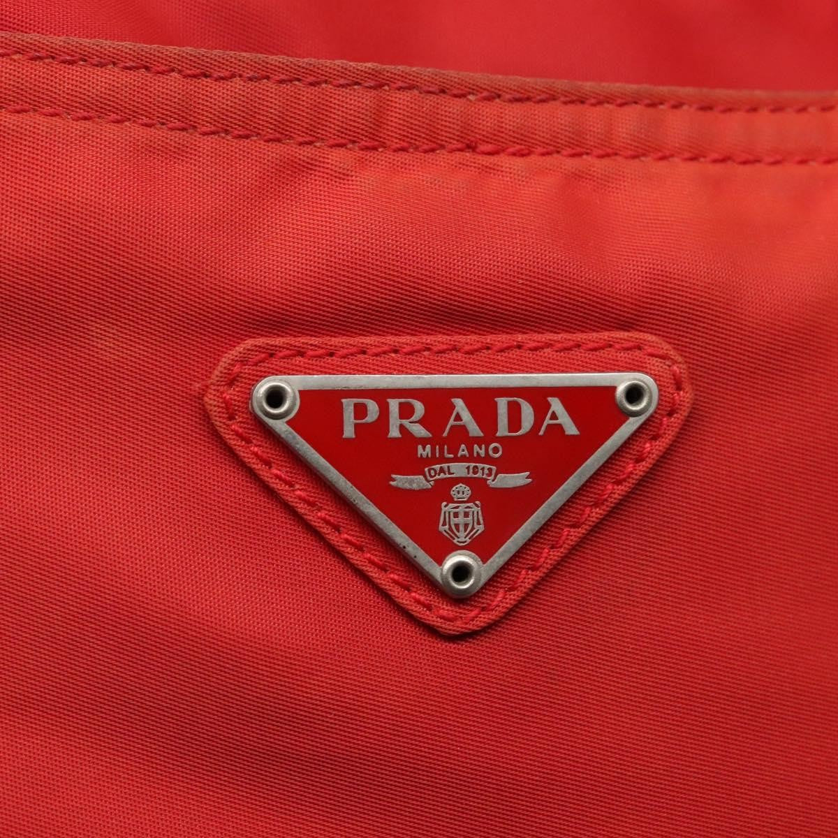 Prada Vintage Zip Tote Tessuto, Red, Nylon, Tote Bag