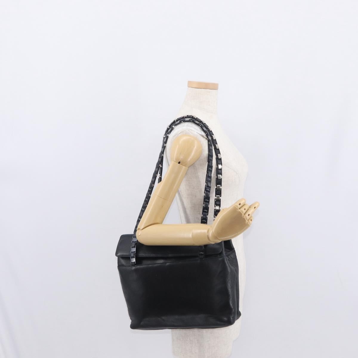 Salvatore Ferragamo Vintage Shoulder Bag Leather, BLACK, LEATHER, Shoulder bag