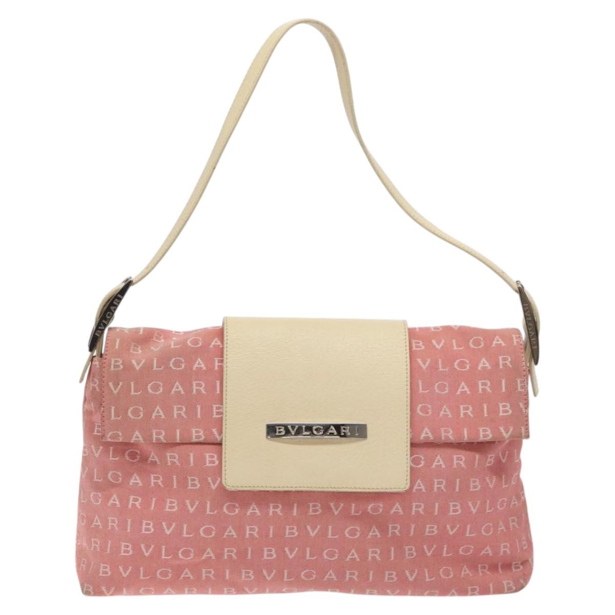 Bvlgari B.Zero1 Logomania Bag Canvas with Leather, PINK, CANVAS, Shoulder bag