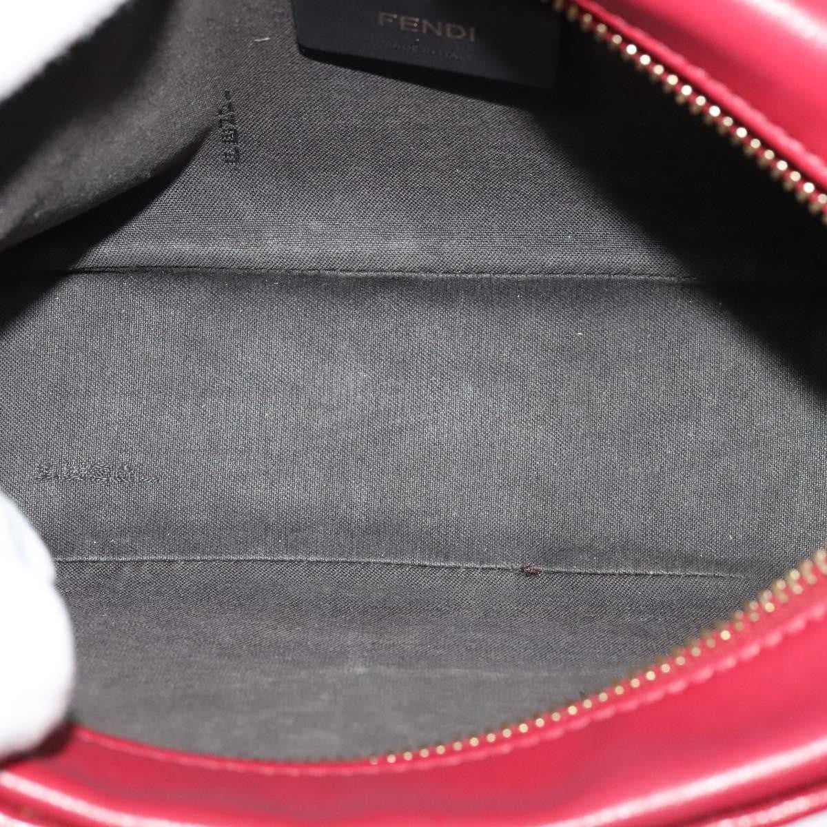 Fendi Camera Bag Zucca Embossed Leather, RED, LEATHER, Shoulder bag