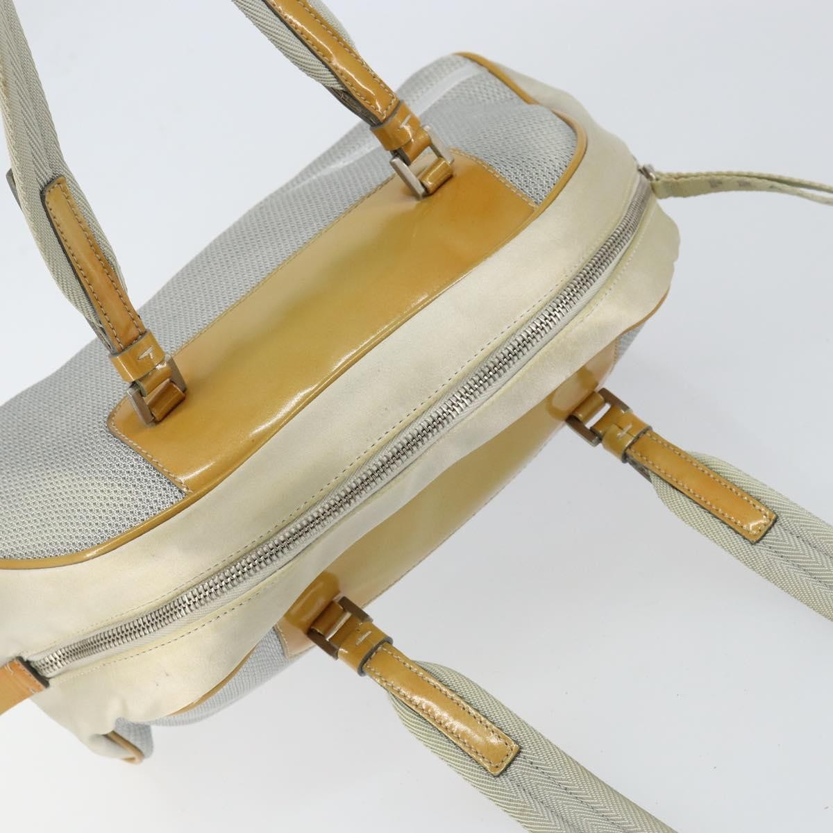 Prada Vintage Zip Handbag Tessuto, Silver, Nylon, Handbag