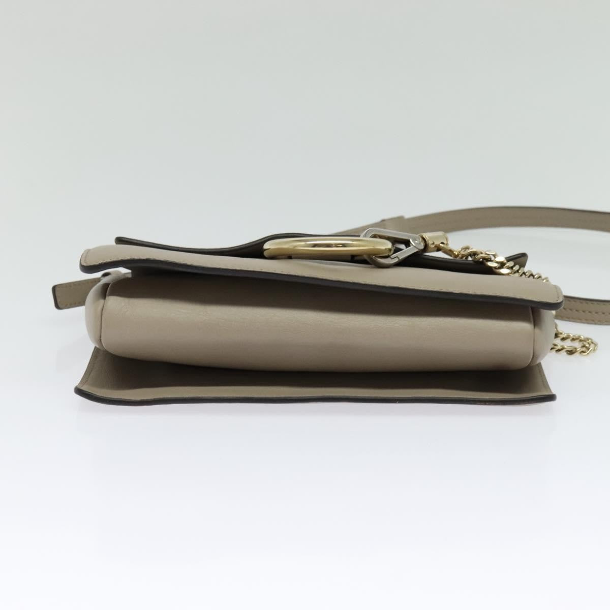 Chloe Faye Shoulder Bag Leather and Suede, GRAY, LEATHER, Shoulder bag