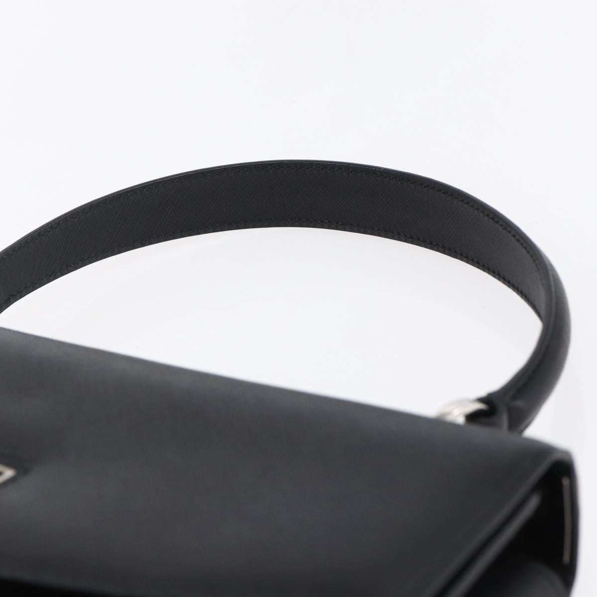 Salvatore Ferragamo Gancini handbag Leather, BLACK, LEATHER, Shoulder bag