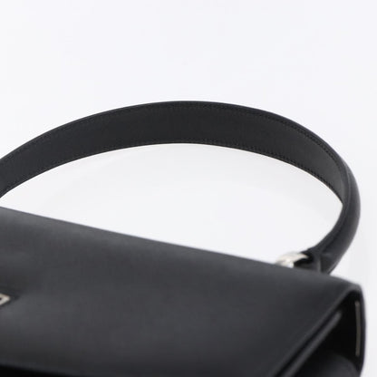 Salvatore Ferragamo Gancini handbag Leather, BLACK, LEATHER, Shoulder bag