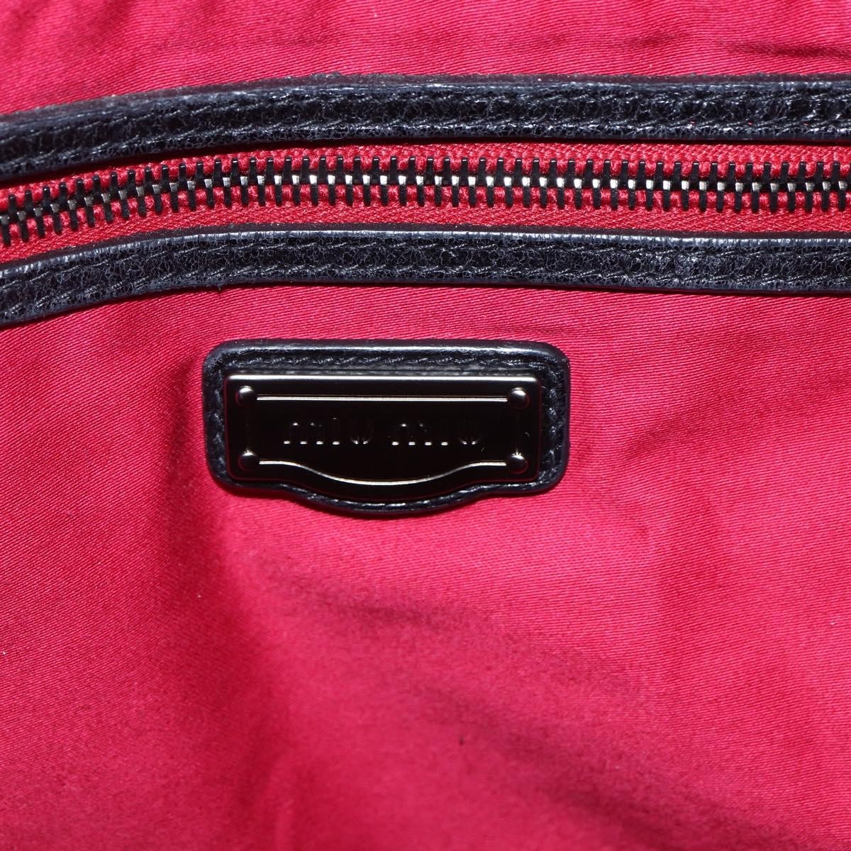 Miu Miu Vintage Tote bag Leather, BLACK, LEATHER, Tote bag