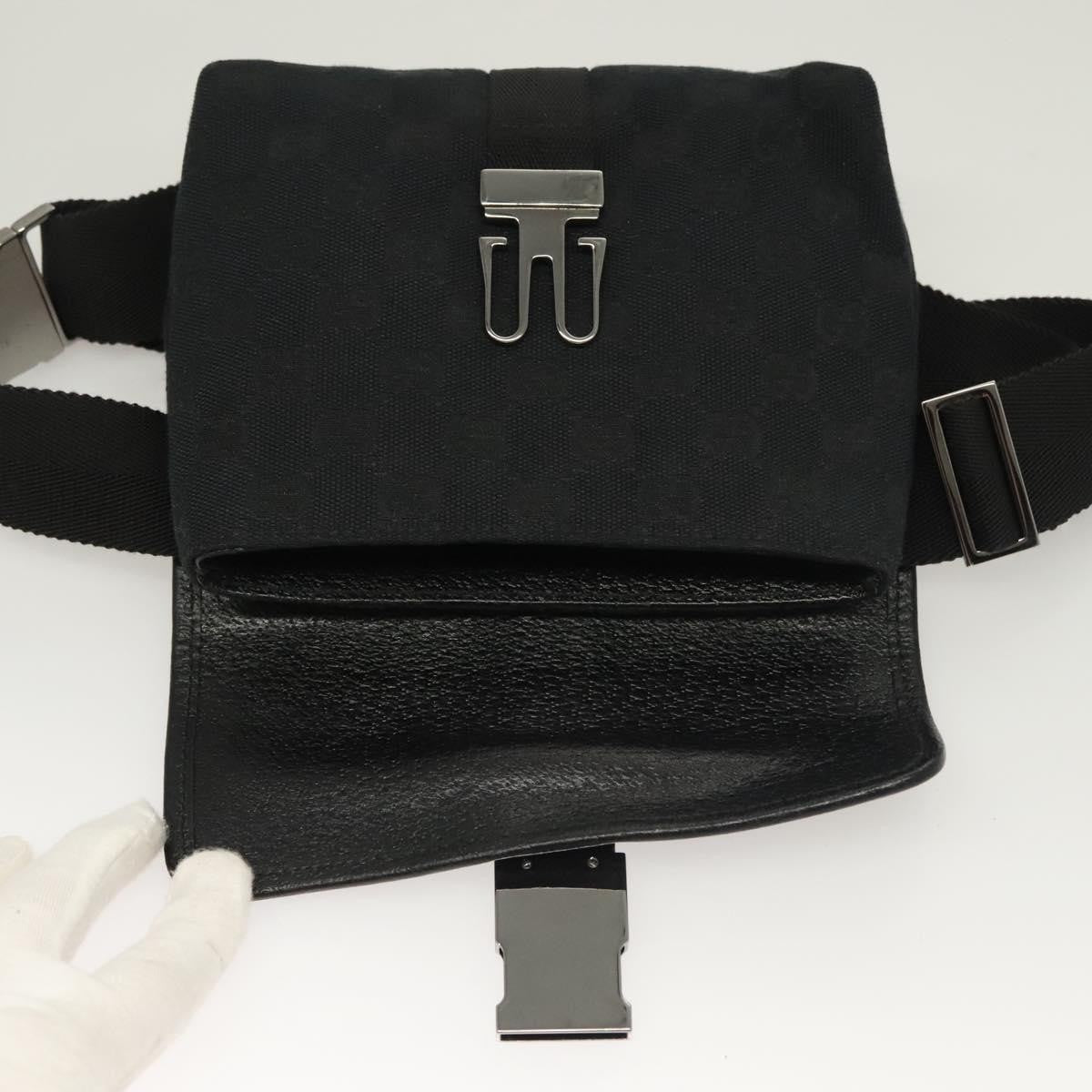 Gucci Buckle Belt Bag GG Canvas, Black, Canvas, Belt