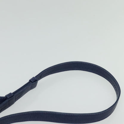 Celine Circle logo Leather, NAVY, LEATHER, Shoulder bag