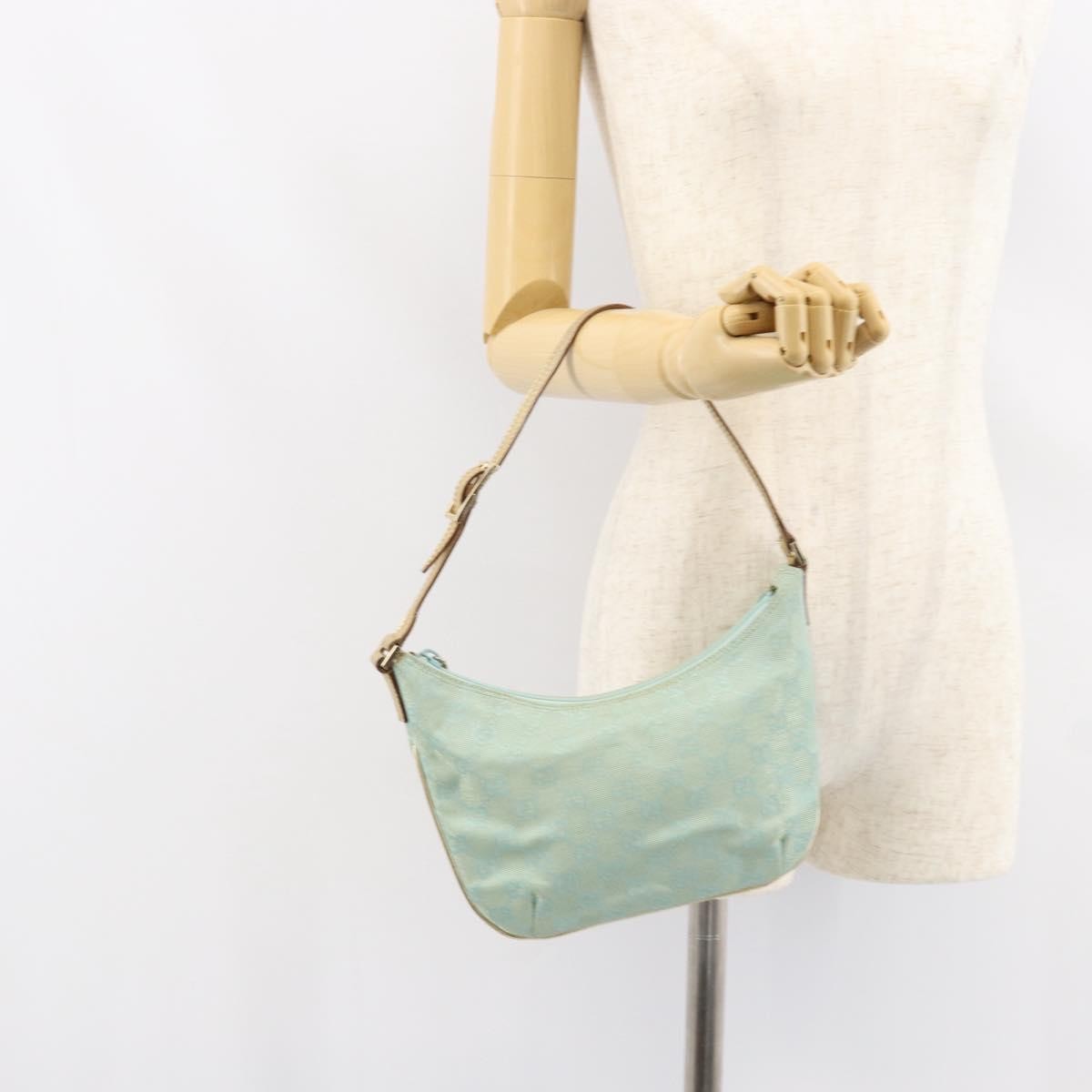 Gucci Vintage Pochette Shoulder Bag GG Canvas, BLUE, CANVAS, Shoulder bag