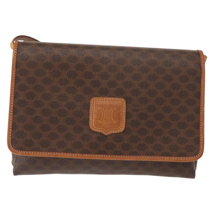 Celine Vintage Macadam Shoulder Bag Canvas, BROWN, CANVAS, Shoulder bag