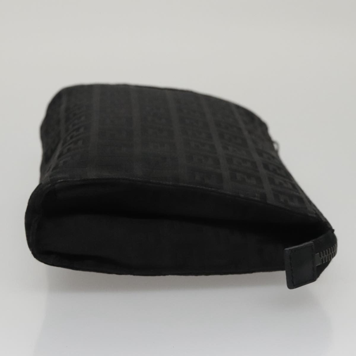 Fendi FF Logo Pouch Canvas, BLACK, CANVAS, Clutche & pouche