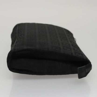 Fendi FF Logo Pouch Canvas, BLACK, CANVAS, Clutche & pouche