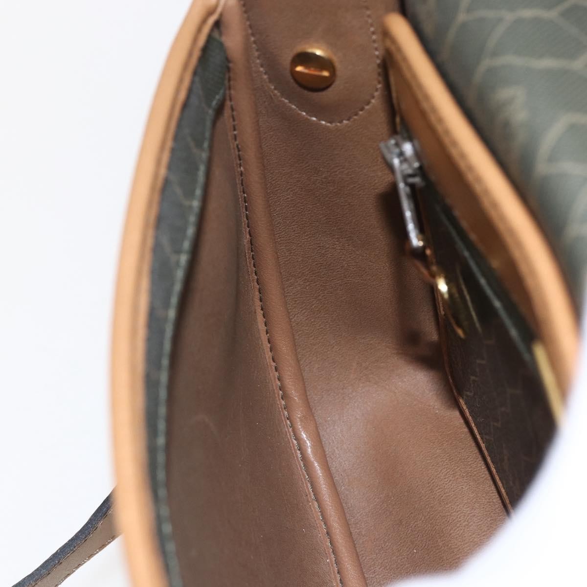 Christian Dior Vintage Honeycomb Flap Crossbody Bag Canvas and Leather, KHAKI, CANVAS, Shoulder bag
