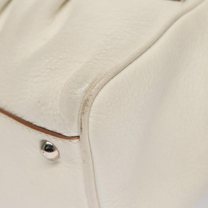 Salvatore Ferragamo Gancini Buckle Shoulder Bag Leather, WHITE, LEATHER, Handbag