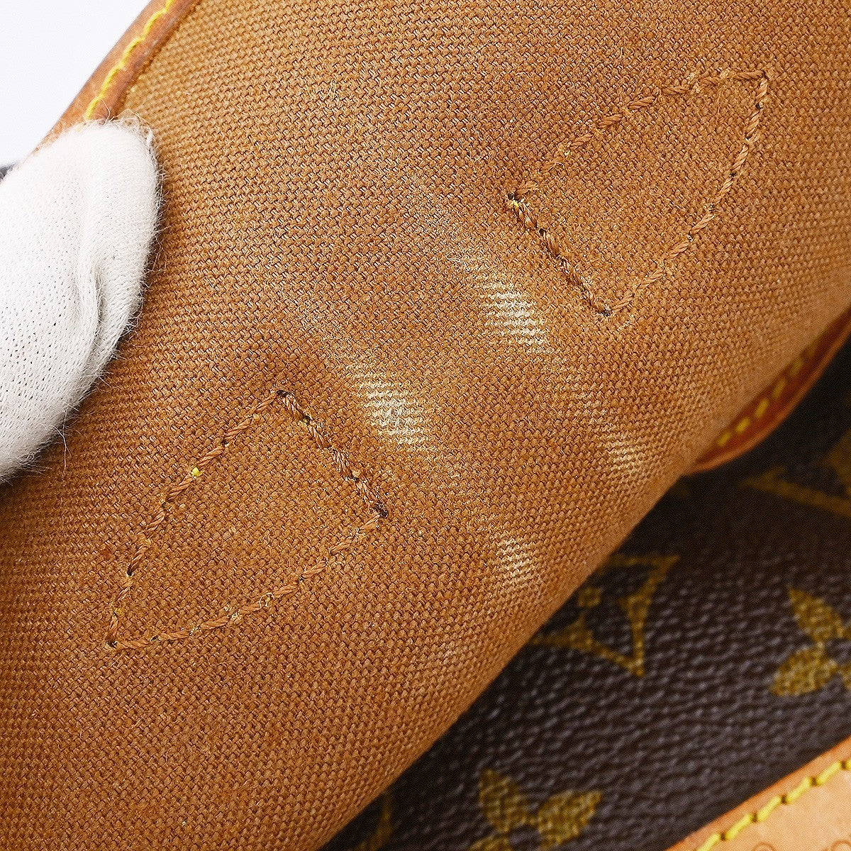 Louis Vuitton Saumur Handbag Monogram Canvas, Brown, Canvas, Shoulder Bag