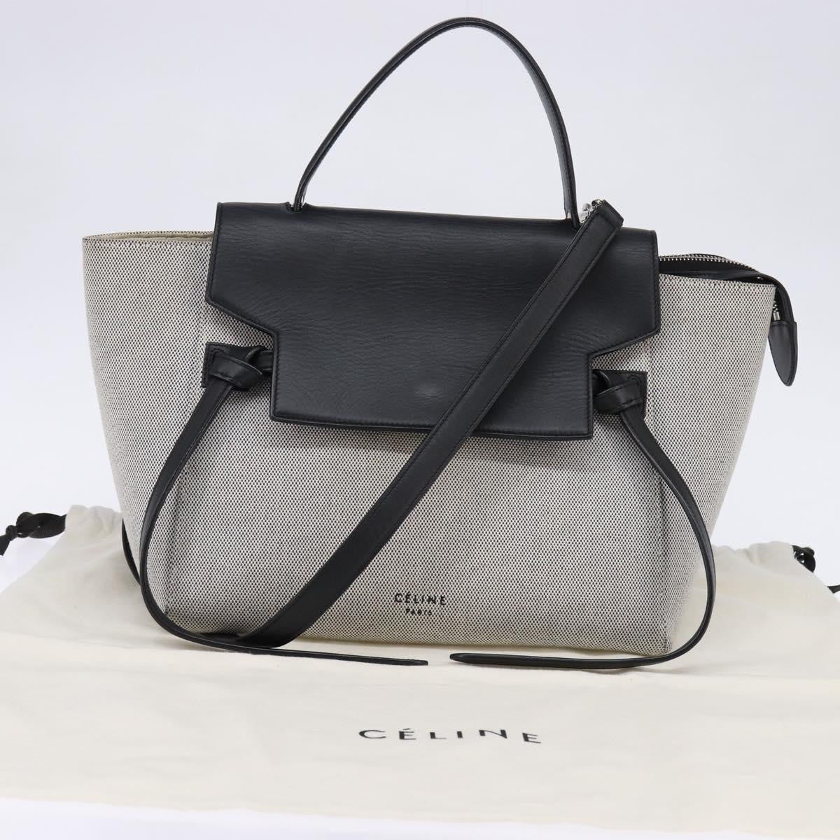 Celine Belt Bag Textured Leather, GRAY, LEATHER, Handbag