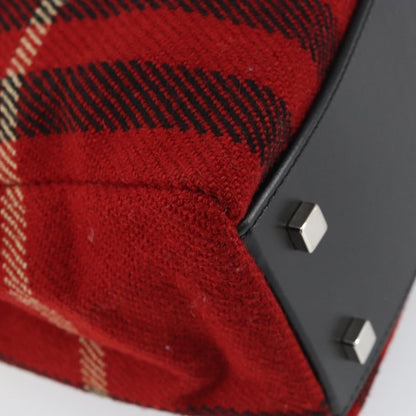 Burberry Nova Check Handbag Wool, RED, WOOL, Handbag