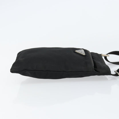 Prada Flat Messenger Bag Tessuto, BLACK, NYLON, Shoulder bag