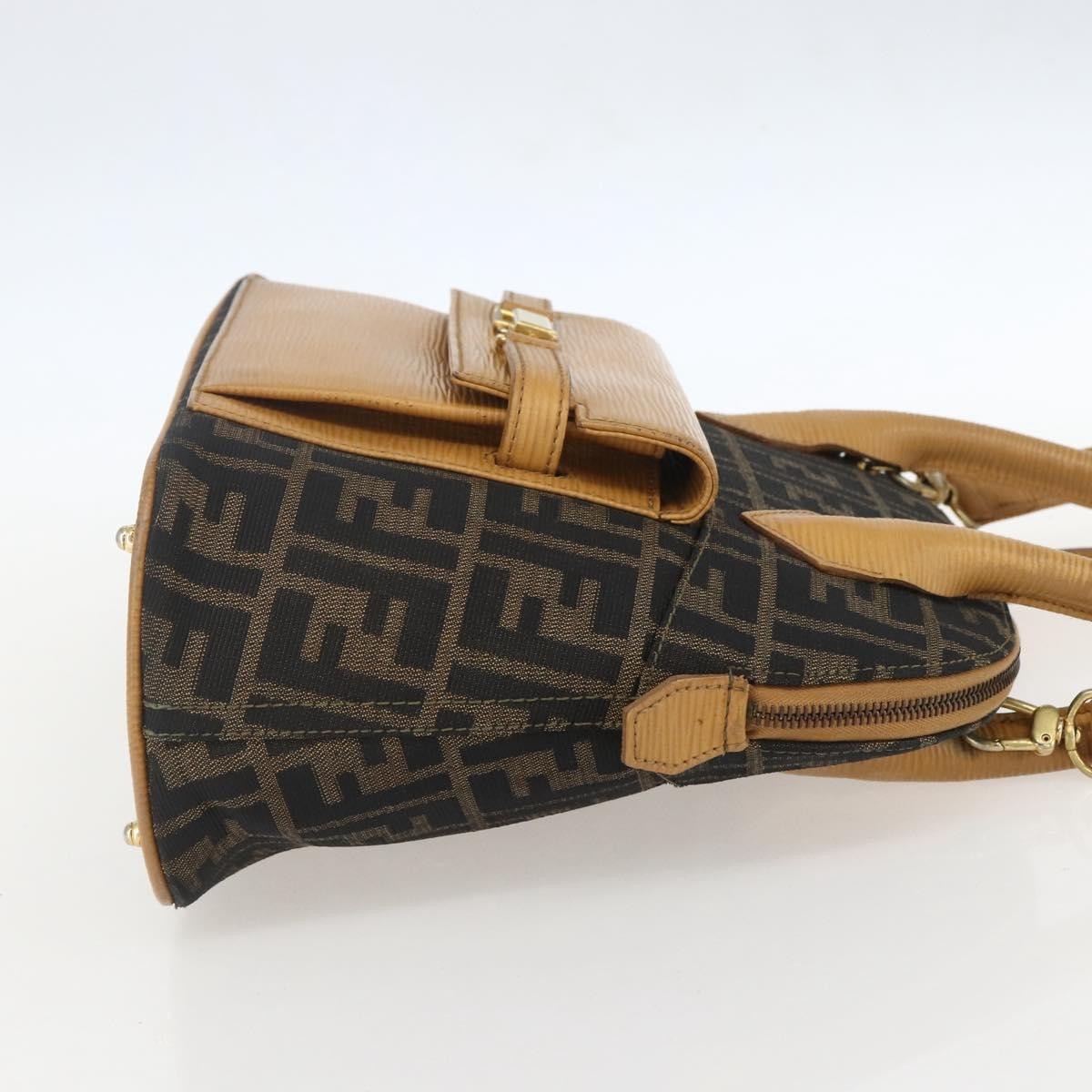 Fendi Vintage Zucca Handbag Zucca, BROWN, CANVAS, Handbag