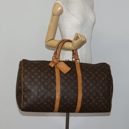 Louis Vuitton Keepall Bag Monogram Canvas, BROWN, CANVAS, Handbag