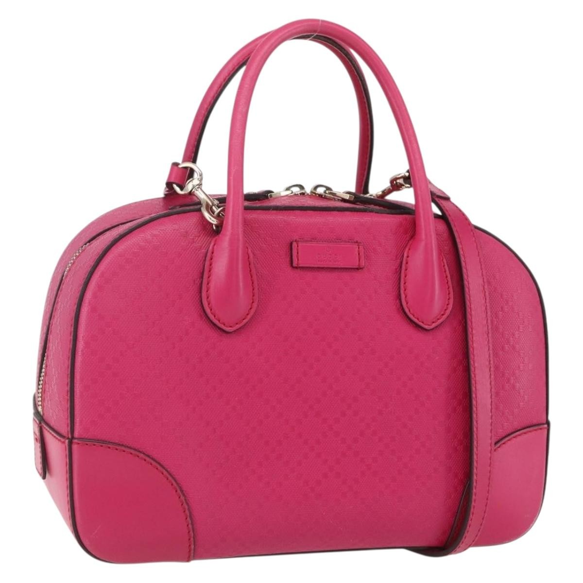 Gucci Bright Top Handle Bag Diamante Leather, PINK, LEATHER, Handbag