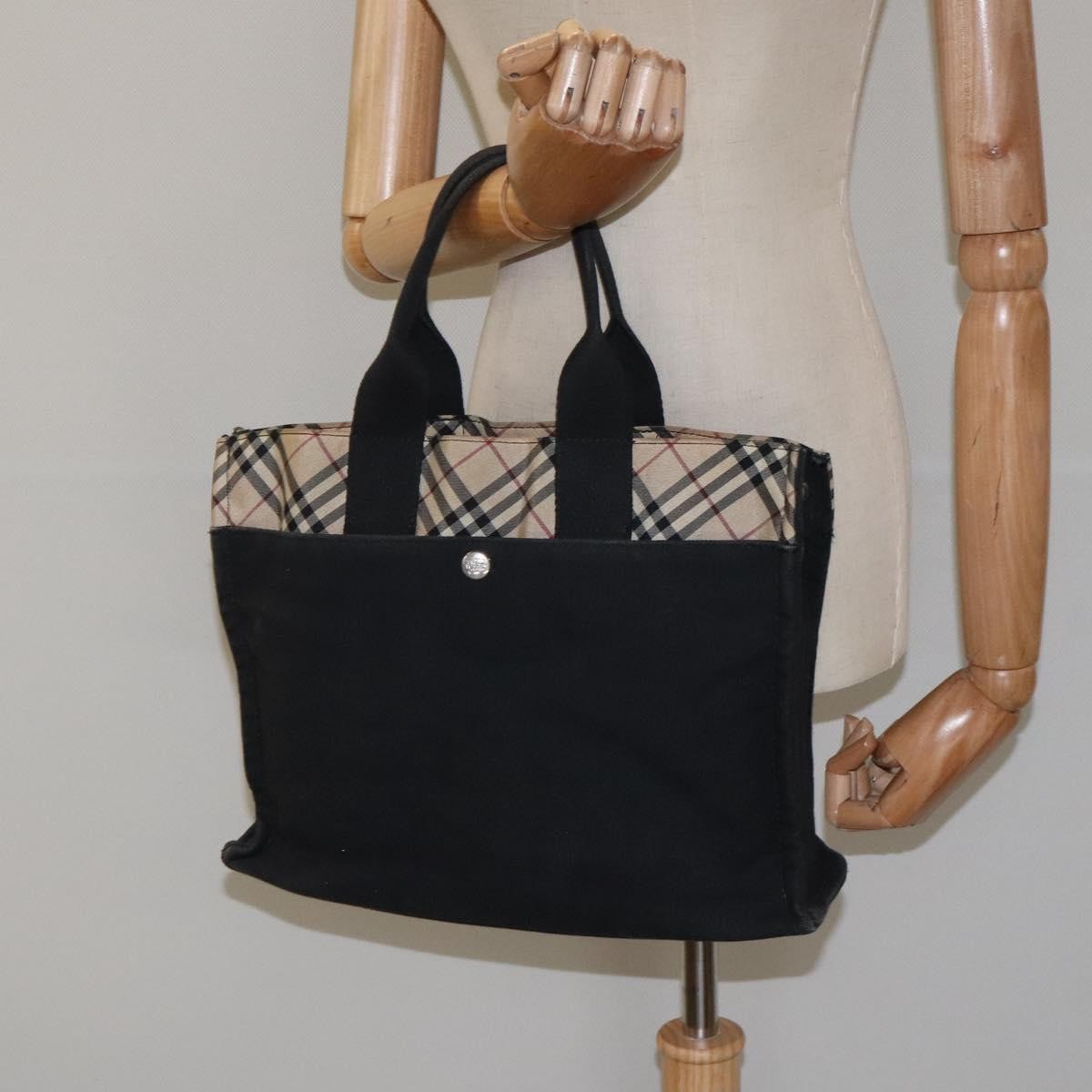 Burberry Nova Check Tote canvas check pattern, BLACK, CANVAS, Tote bag